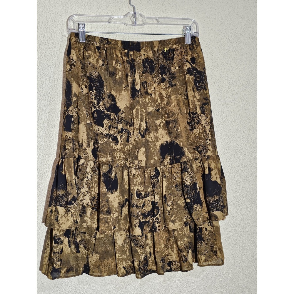 Linea‎ By Louis Dell'olio Sm Earthtone Teired Midi Skirt Flowy Boho Fairy Grunge - Picture 2 of 11